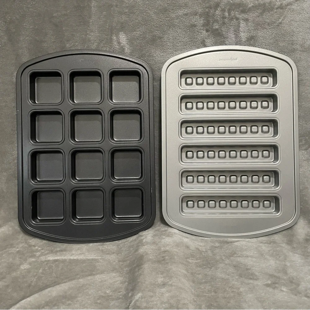 Pampered Chef Brownie Bite & Waffle Stick Pans Set Nonstick Bakeware Lot